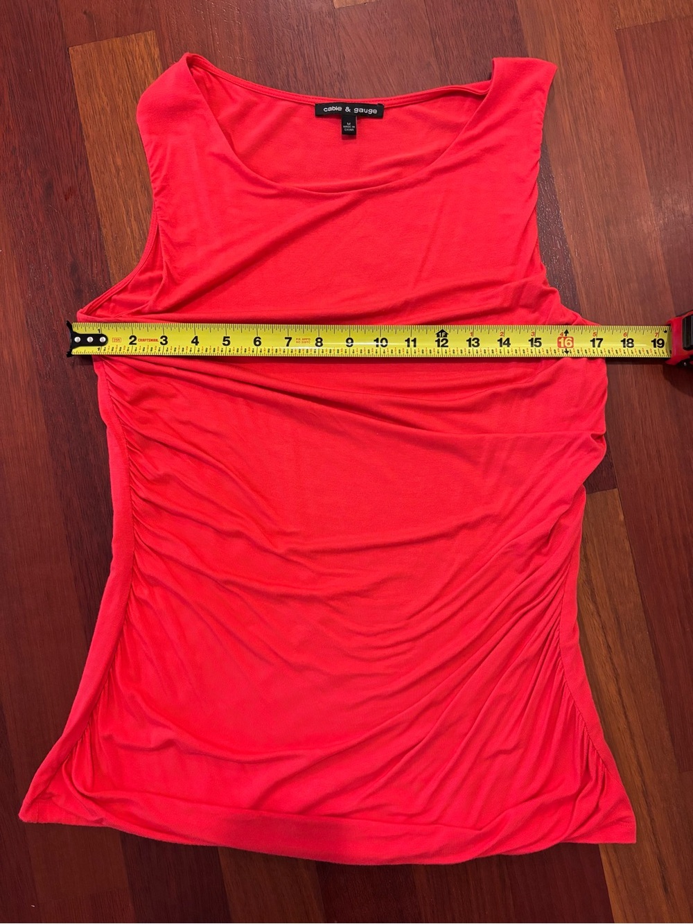 Cable & Gauge Red Draped Tank Top - Picture 3 of 3